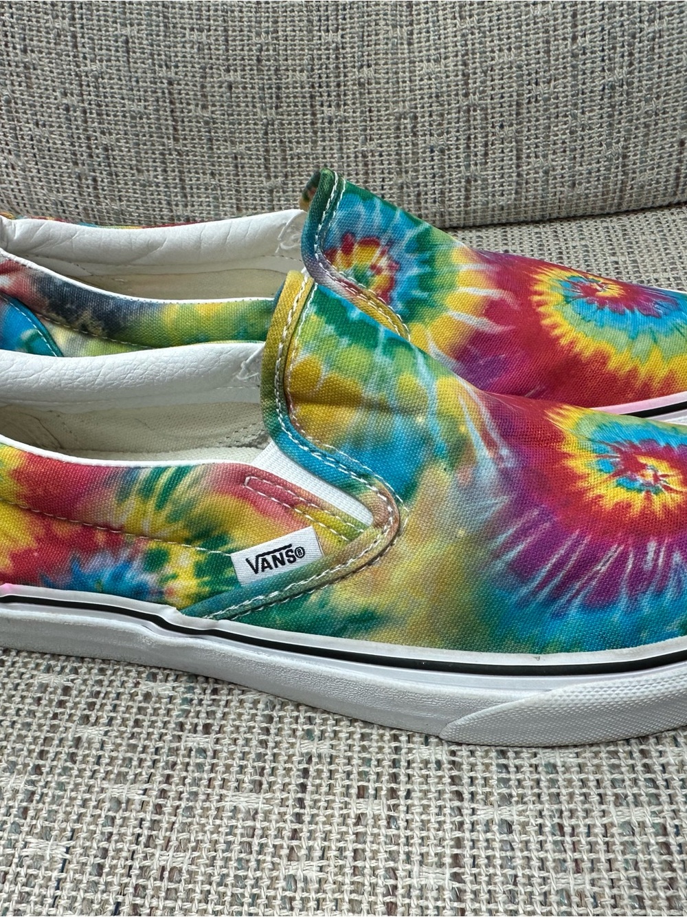 Vans Slip-On Tie-Dye Canvas Shoes - yellow, blue, green, red